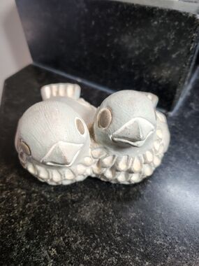 Signed Isabel Bloom Love Birds Sculpture in Light Blue